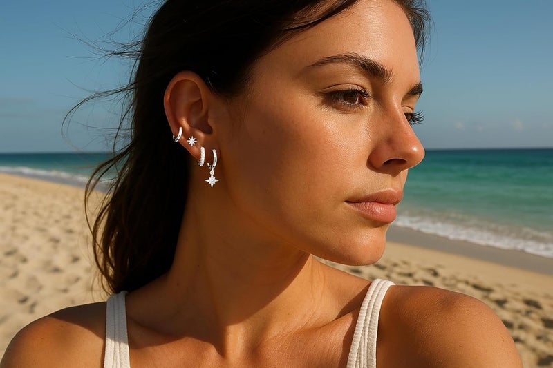 Poxtex Small Gold Huggie Hoop Earrings Set for Women Men Hypoallergenic 14K Plated Stack Cartilage Earrings, Multiple Piercing Lightweight Mini Thin Cute Dainty Trendy Jewelry Set Christmas Gifts for Women - Image 5